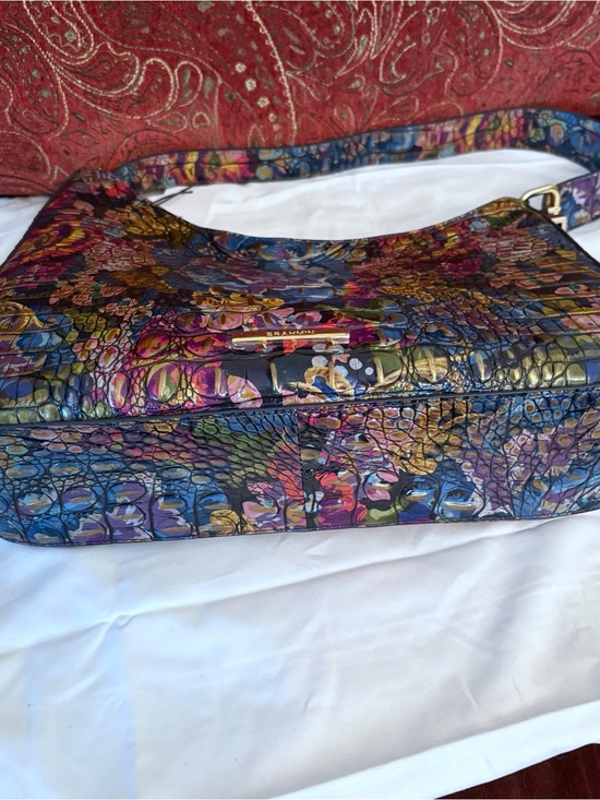 Brahmin Abbott Splendor Multi Colored Croc-Embossed Shoulder Bag